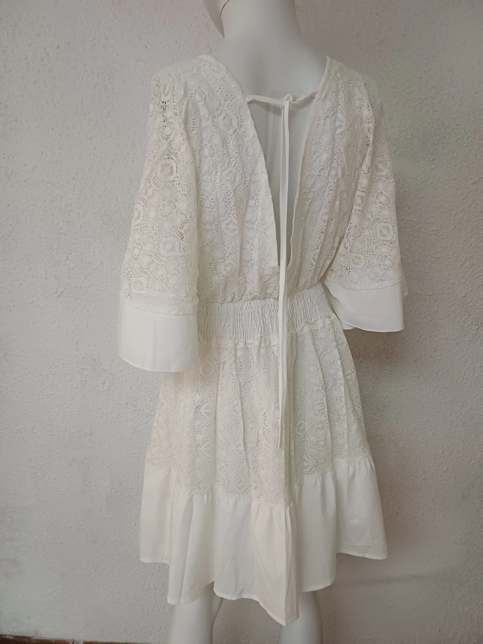 Linda robe estilo boêmio tom creme com rendas - 38 – photo 7